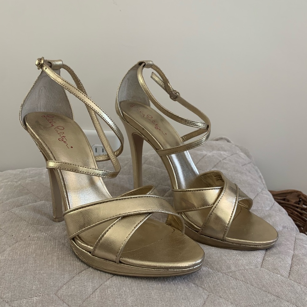 Lilly Pulitzer Gold Heels